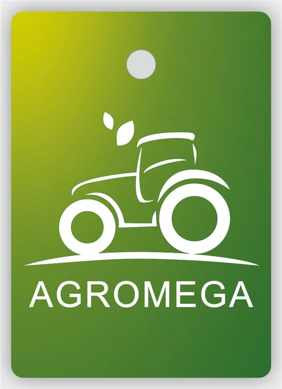 Ароматизатор AGROMEGA 64×90 мм — бял трактор на зелен фон