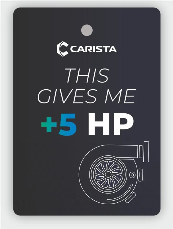 Ароматизатор за Carista 64×90 мм — „This gives me +5 HP“ на тъмен фон