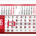 memo-one-2027-cherven MEMO One едносекционен работен календар 2027 — червен