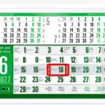 memo-one-2027-zelen MEMO One едносекционен работен календар 2027 — зелен